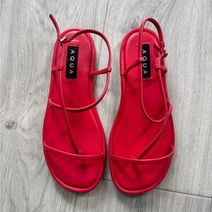 Cherry Red Aqua Vinni Slim Strap Sandals